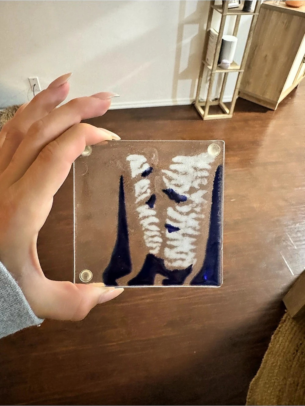 (2) Blue & White Clear Coasters from Iceland